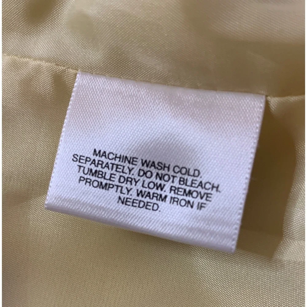 COVINGTON‎ Womens Pale Yellow Cropped Collarless Jacket Blazer XL EG - Picture 6 of 8